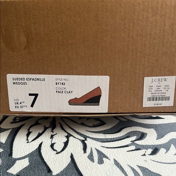 J. Crew Factory Tan Sueded Espadrille Wedge Shoes Size 7 - Picture 3 of 5